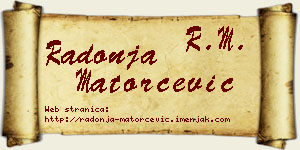 Radonja Matorčević vizit kartica